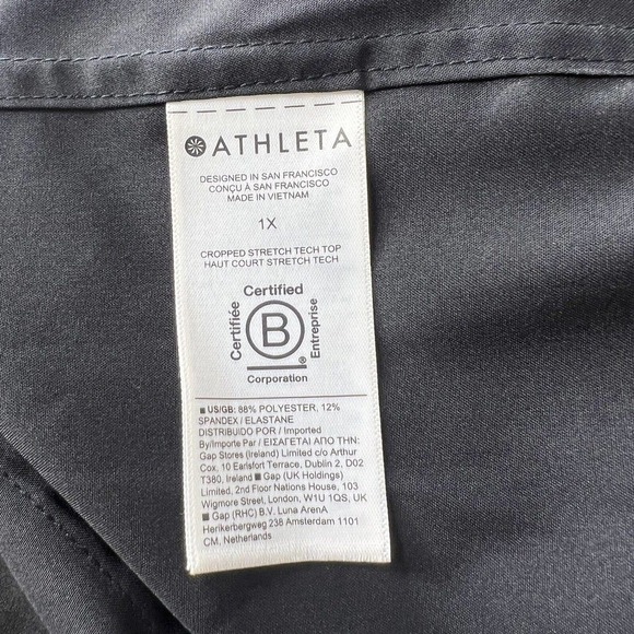 Athleta Black Long Sleeve Cropped Button Up Stretch Tech Top Plus Size 1X NWT - Picture 13 of 16
